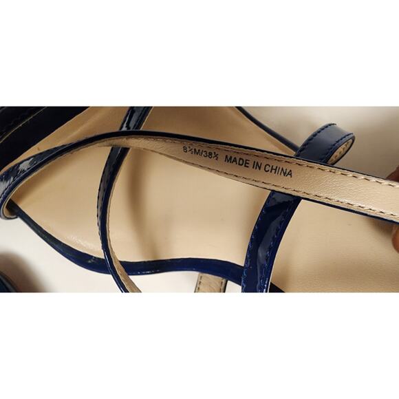 Enzo Angiolini White Patent Leather Open Toe Slip On Sandal Women's Size 8.5 M - Picture 7 of 8